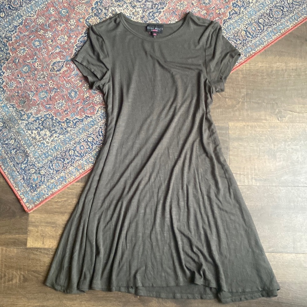 Olive Green T-Shirt Dress – Size Small